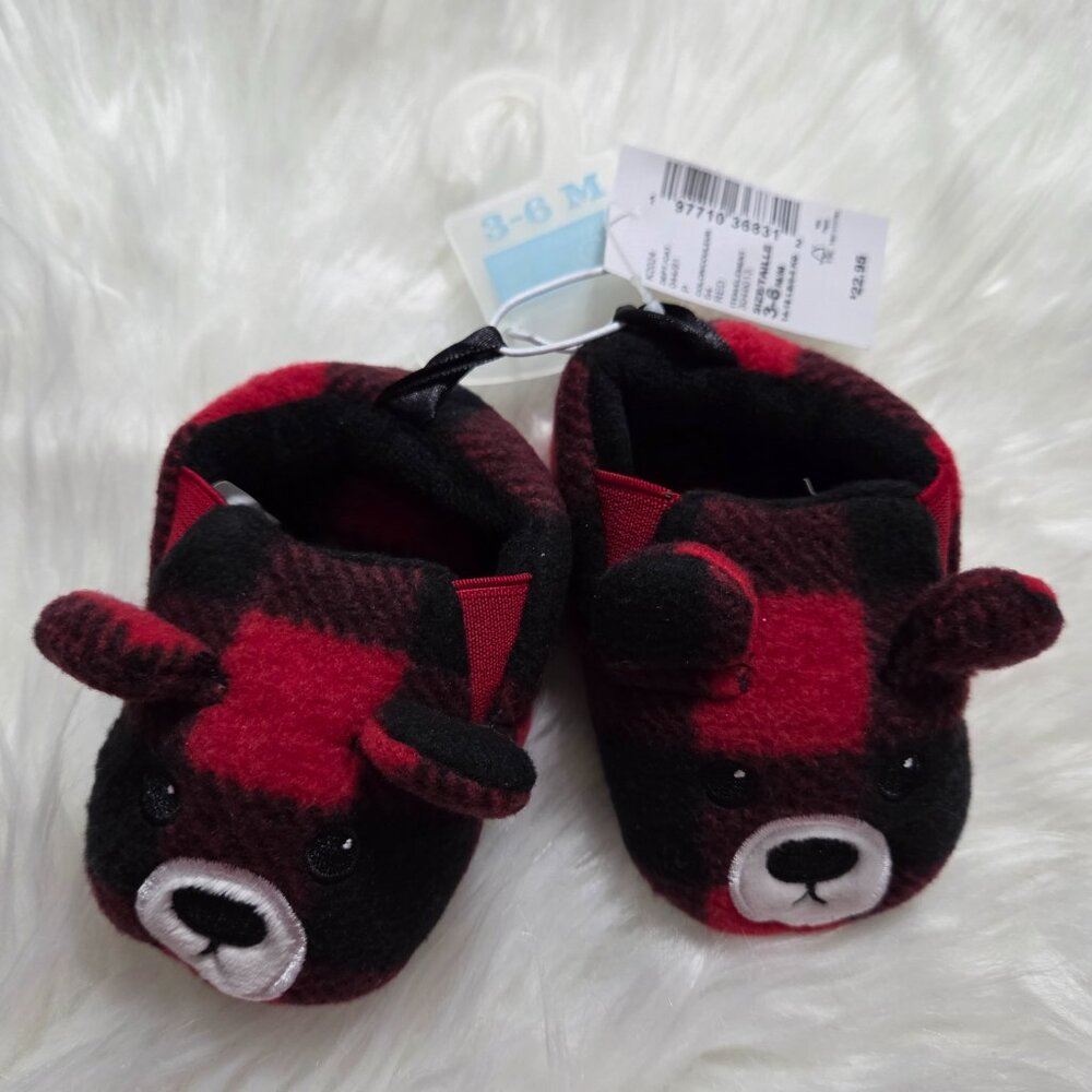 The Children's Place Plaid Baby Bear Booties